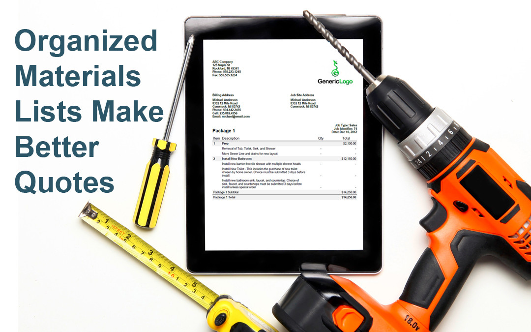 The Importance of an Organized Materials List in Plumbing Quotes